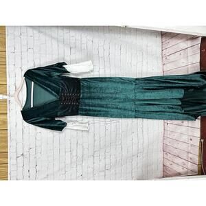 Forum Novelties Velvet Medieval Dress One‎ Size M Green Long Renaissance Fair